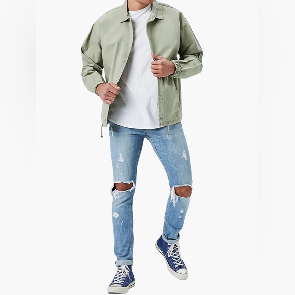 Men’s Forever 21 Good Times Bad Times Graphic Coach Jacket Size Small - Picture 2 of 5